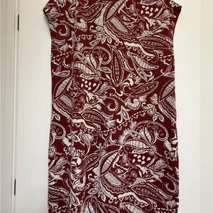 Zara Red and White Paisley Mini Dress